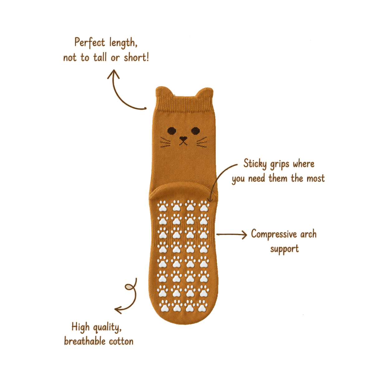 KITTY Flow Pilates Grip Socks BROWN