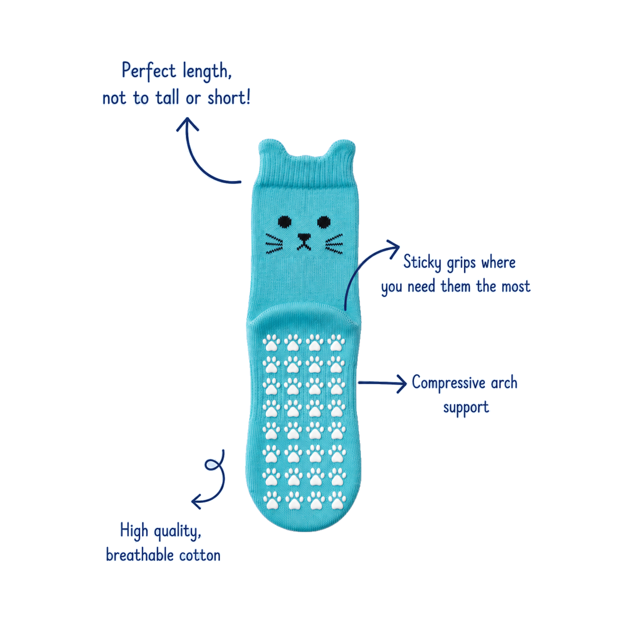 KITTY Flow Pilates Grip Socks BLUE