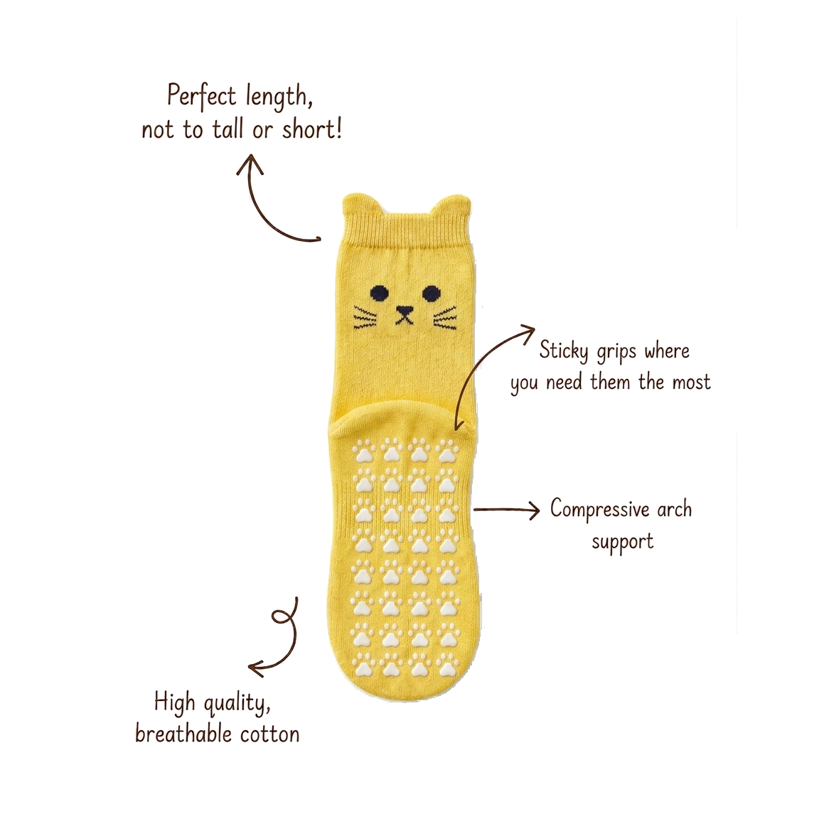 KITTY Flow Pilates Grip Socks YELLOW