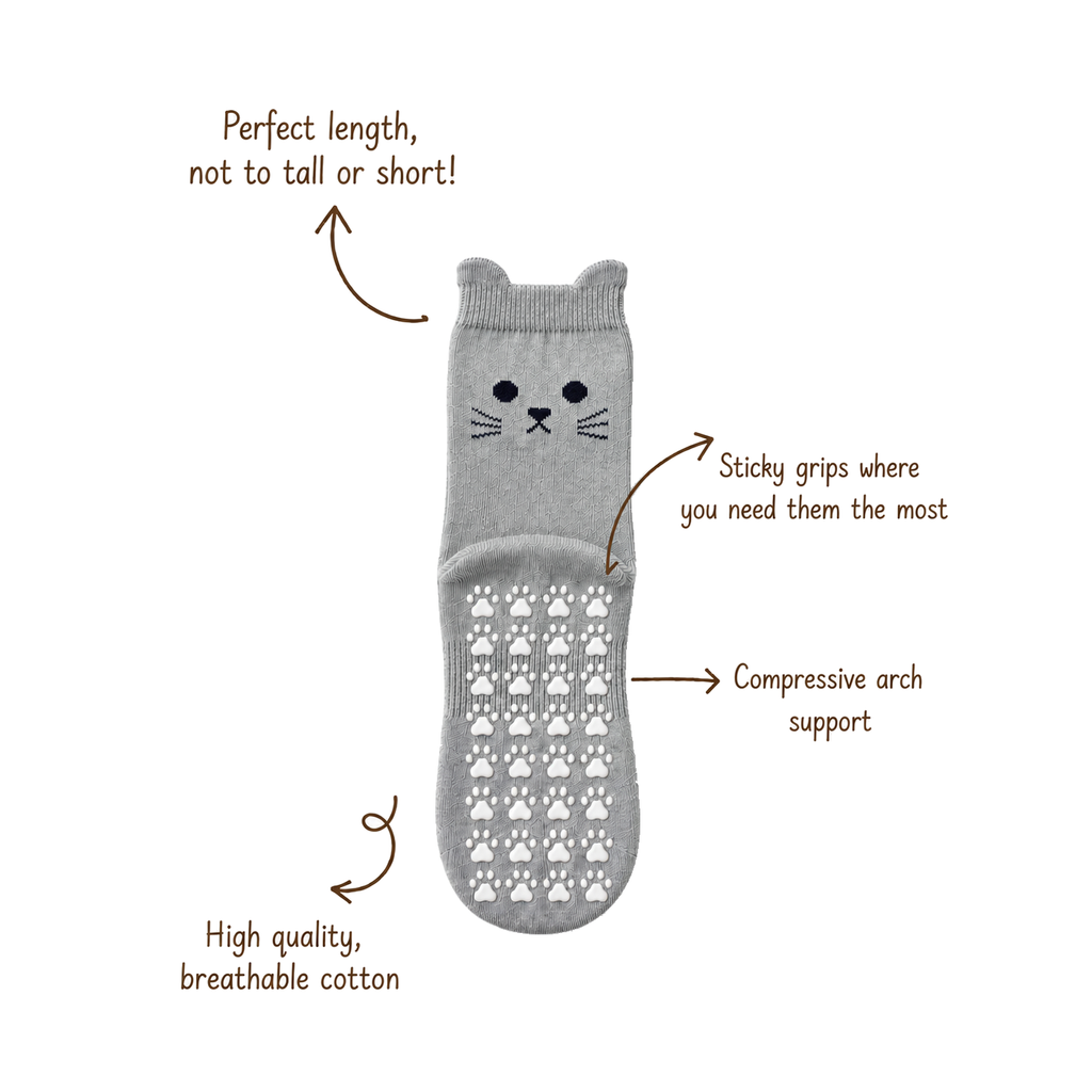 KITTY Flow Pilates Grip Socks GREY