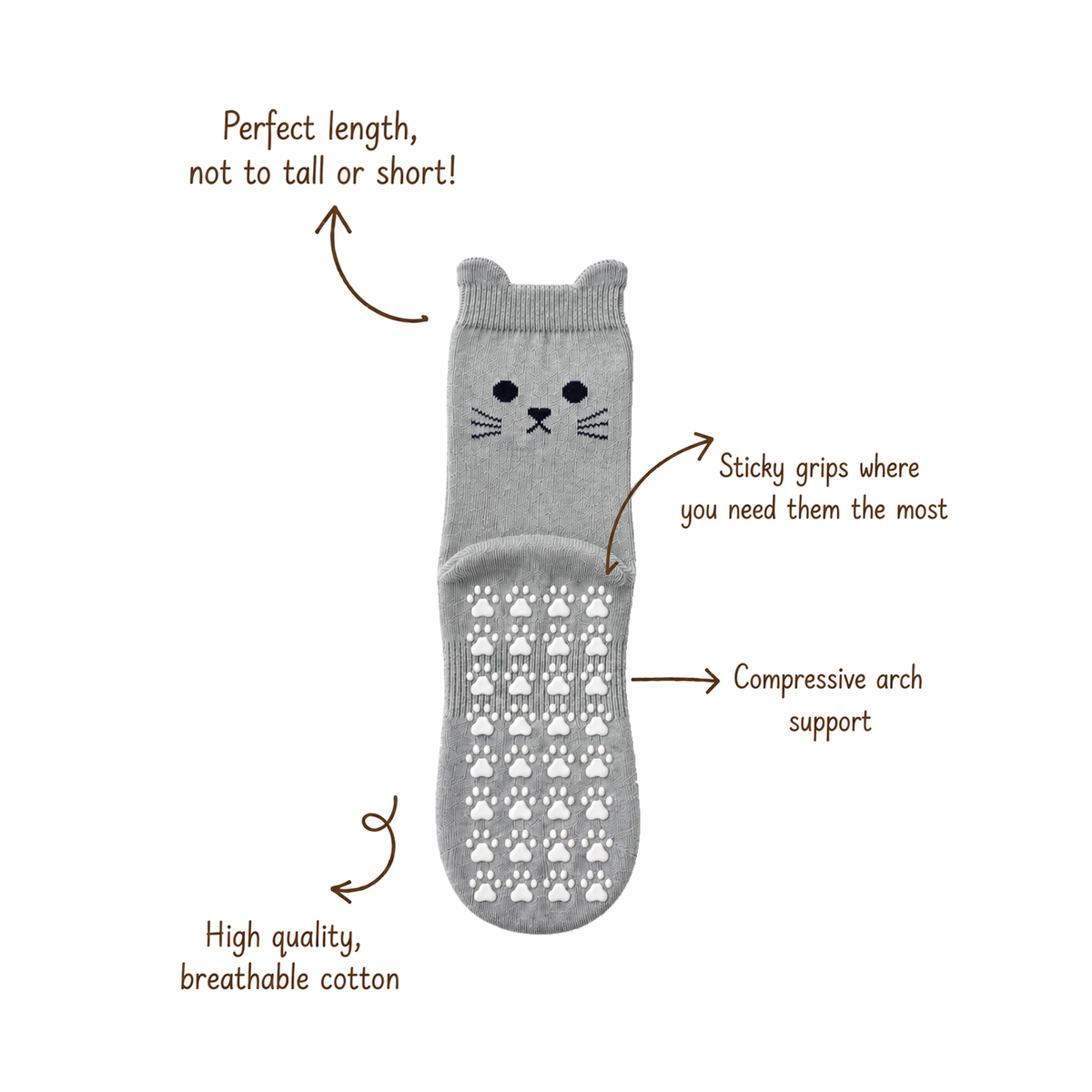 KITTY Flow Pilates Grip Socks GREY