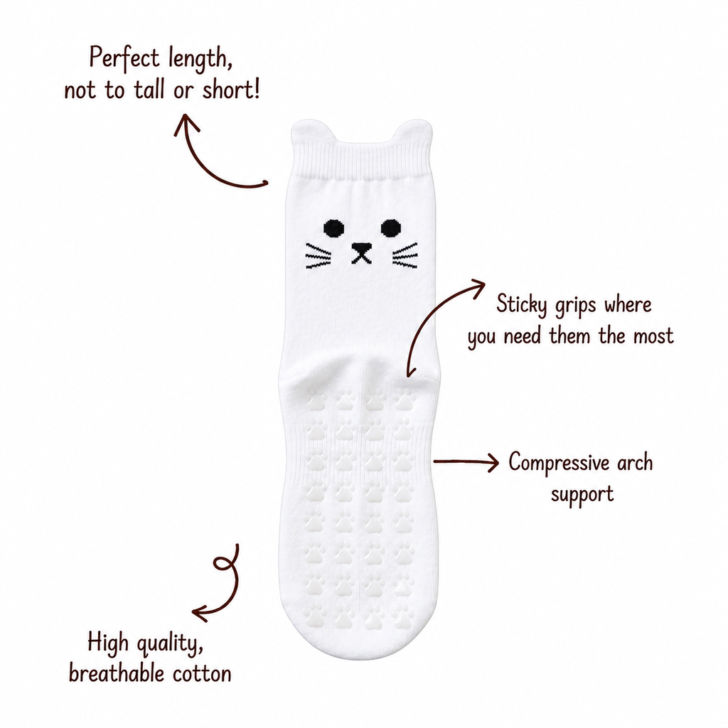 KITTY Flow Pilates Grip Socks WHITE