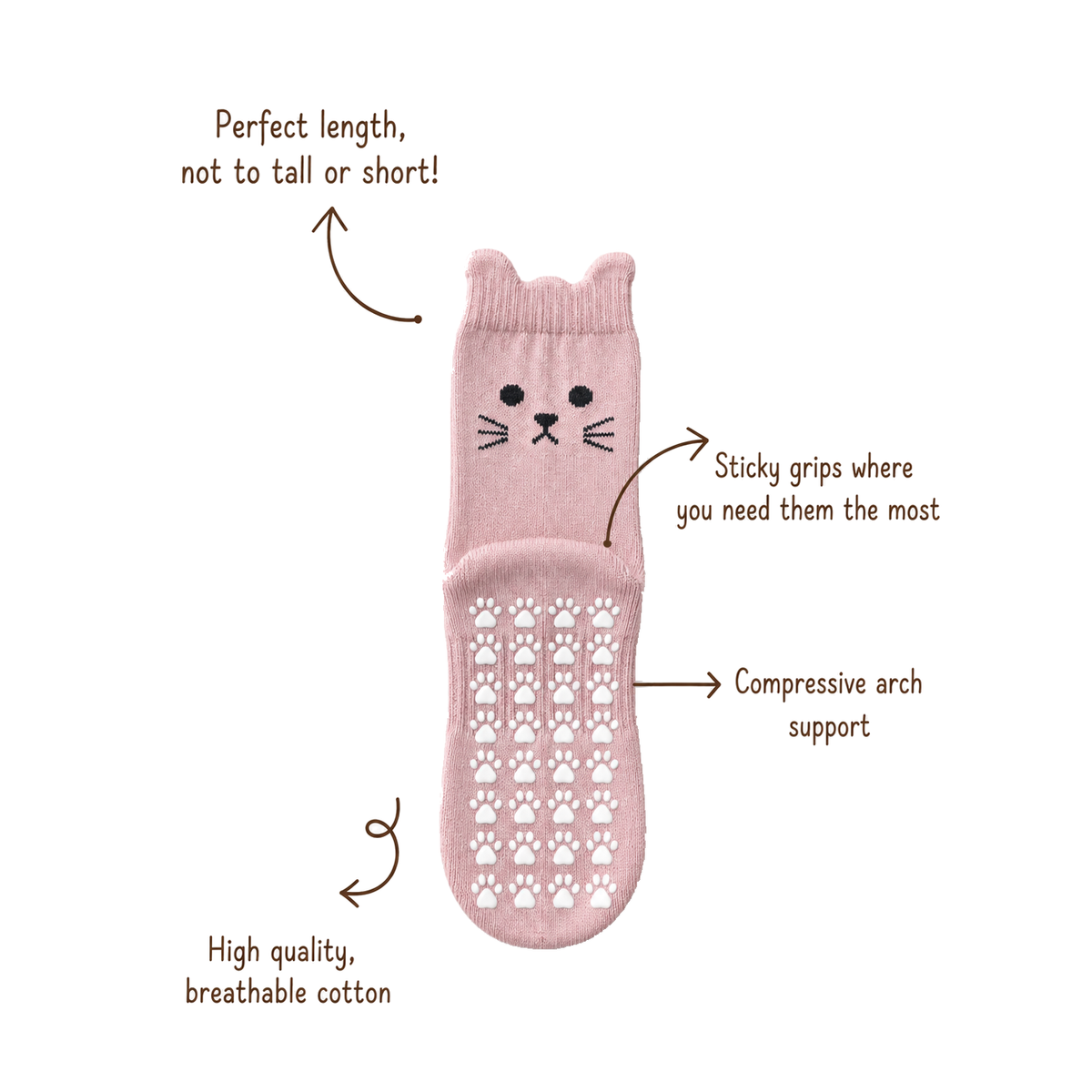 KITTY Flow Pilates Grip Socks PINK